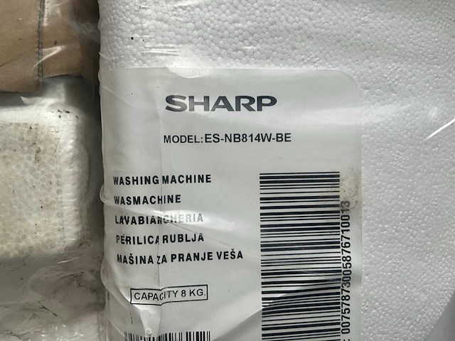 Sharp - vrijstaand 8 kg - es-nb814w-be - wasmachine - afbeelding 5 van  7