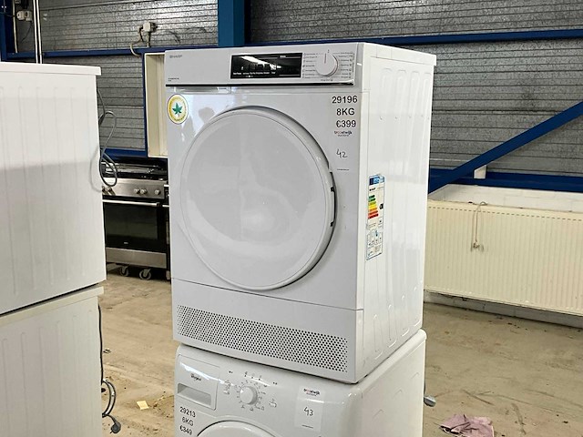 Sharp kd-ncb8s7pw91-bx 8kg condensdroger - afbeelding 1 van  3