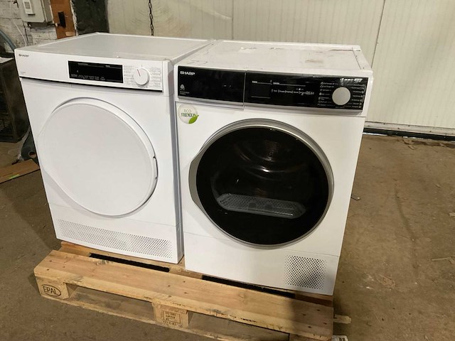 Sharp kd-nhh9s8gw3-bx & kd-nc8pw1-be wasdroger (2x) - afbeelding 1 van  7