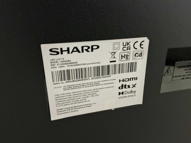 Sharp qled tv 65eq3ea televisie - afbeelding 9 van  9