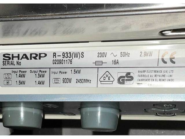 Sharp r-933(w)s magnetrons & ovens - afbeelding 5 van  5