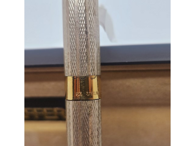 Sheaffer legacy barleycorn - 925 zilveren balpen met goldplating - inclusief doos - afbeelding 4 van  7