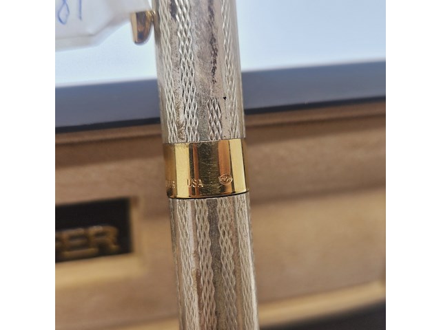 Sheaffer legacy barleycorn - 925 zilveren balpen met goldplating - inclusief doos - afbeelding 6 van  7