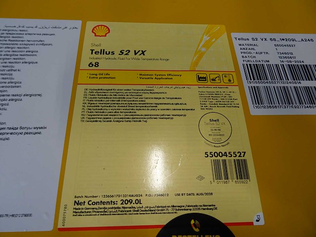 Shell - tellus s2 vx - hydrauliek olie 200l - afbeelding 2 van  2