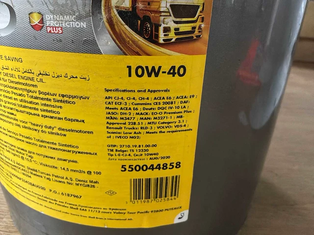 Shell rimula 20 ltd motor olie 10w-40 - afbeelding 2 van  3