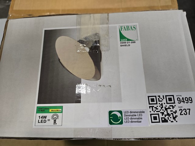Shield design wandverlichting fabas - afbeelding 2 van  8