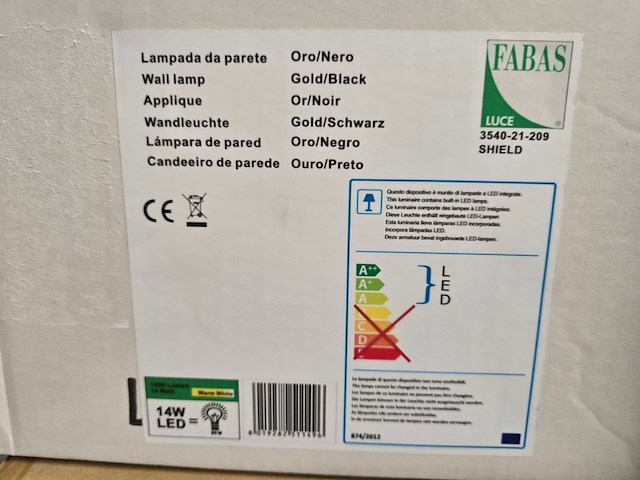 Shield design wandverlichting fabas - afbeelding 8 van  8