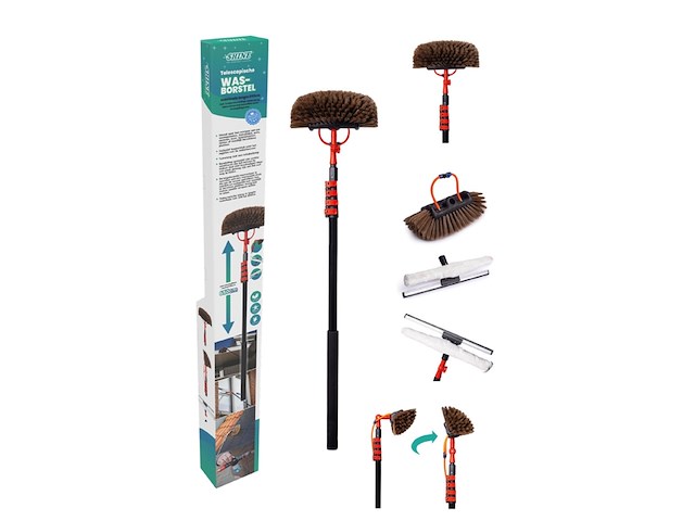 Shine deluxe telescopische wasborstel 6,5 meter - afbeelding 1 van  6