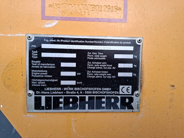 Shovel liebherr, l 544, bouwjaar 2005 - afbeelding 3 van  56