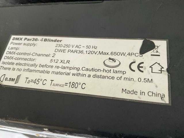 Showtec active 4-light blinder (5x) - afbeelding 4 van  5