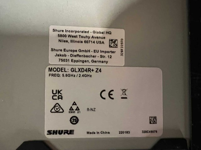 Shure - glxd4r+ z4 - microfoon - afbeelding 2 van  2