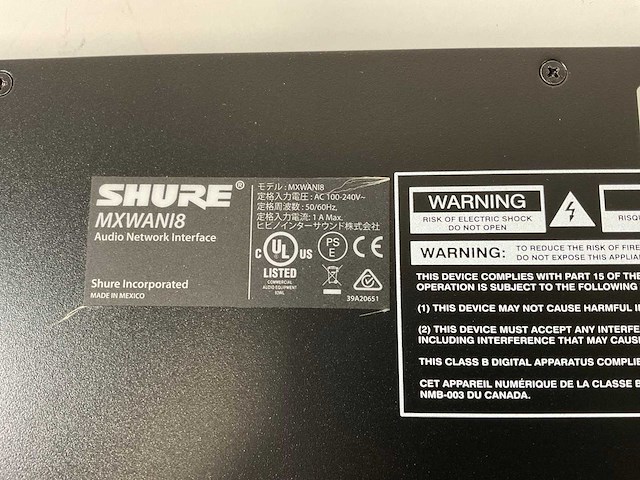 Shure (mxwani8), 8 channel audio network interface - afbeelding 6 van  6