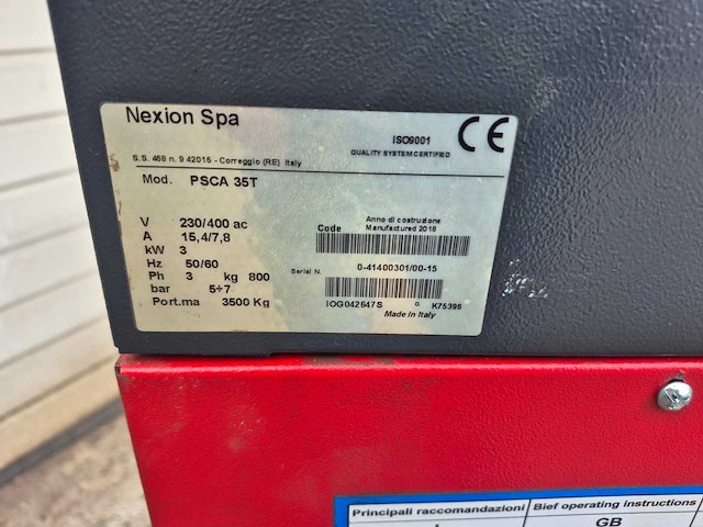Sice - 2018 - psca 35t - inbouw schaarhefbrug 3500kg - afbeelding 7 van  12