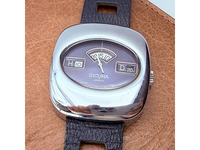 Sicura (breitling) mechanisch jump hour horloge - afbeelding 1 van  7