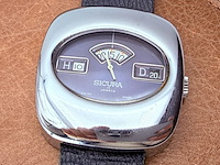 Sicura (breitling) mechanisch jump hour horloge - afbeelding 1 van  7