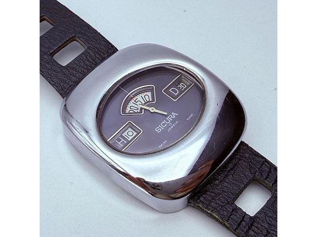 Sicura (breitling) mechanisch jump hour horloge - afbeelding 4 van  7