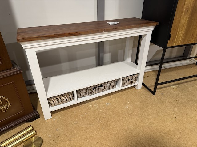 Side-table, bruin + wit - afbeelding 1 van  4