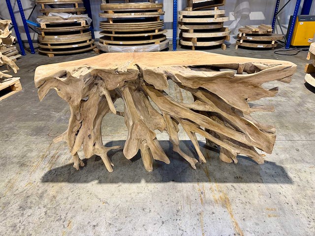 Side-table wortelhout 150cm. - afbeelding 1 van  3