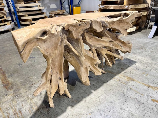 Side-table wortelhout 150cm. - afbeelding 2 van  3