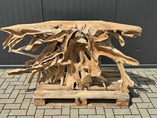 Side-table wortelhout 160cm. - afbeelding 1 van  3