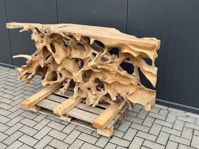 Side-table wortelhout 200cm. - afbeelding 2 van  3