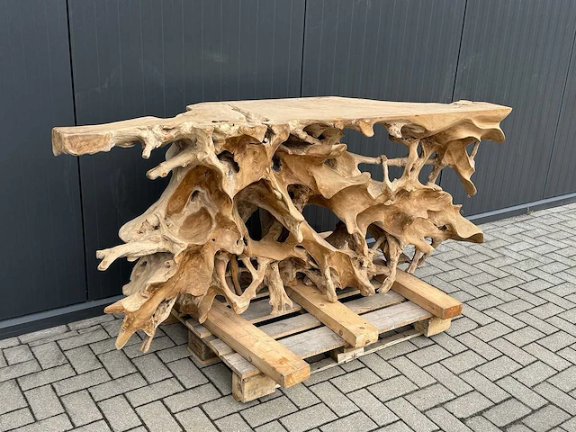Side-table wortelhout 200cm. - afbeelding 3 van  3