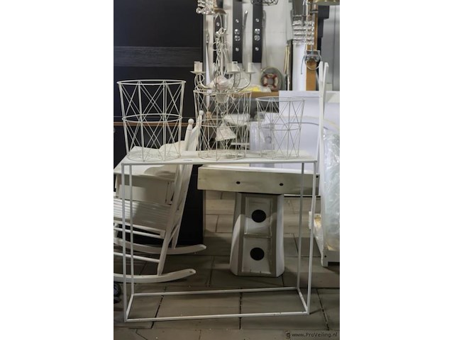 Sidetable, draadmanden (3x) & hanglamp - afbeelding 2 van  3