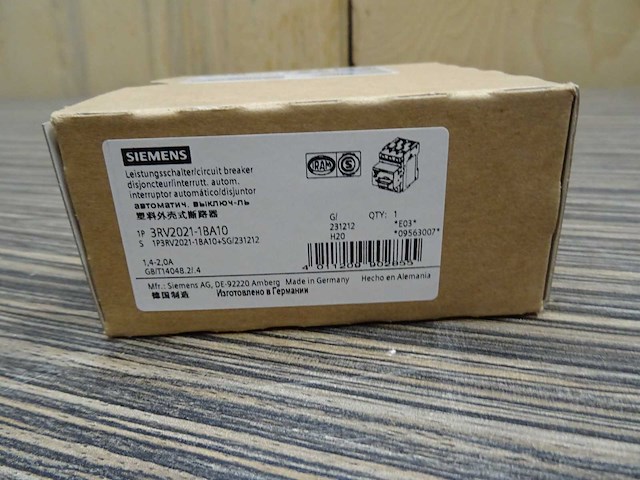 Siemens - 3rv2021-1ba10 - motorbeveiligingsschakelaar (20x) - afbeelding 2 van  2