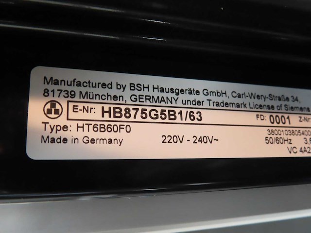 Siemens - hb875g5b1 - 4d oven (2x) - afbeelding 3 van  4