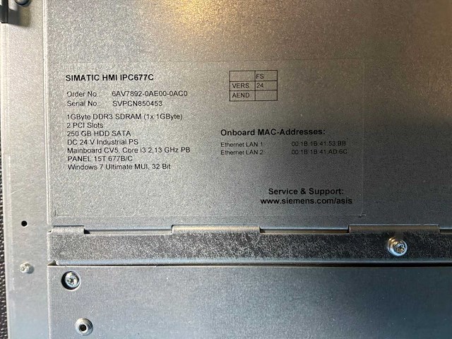 Siemens - simatic hmi ipc677c - panel pc - - afbeelding 5 van  8