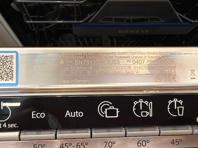 Siemens - sn75yx00ce - vaatwasser (c) - afbeelding 3 van  3