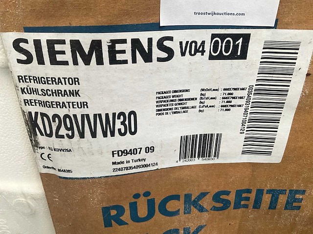 Siemens - vrijstaande koelkast - kd29vvw30 - koelkast - afbeelding 2 van  3