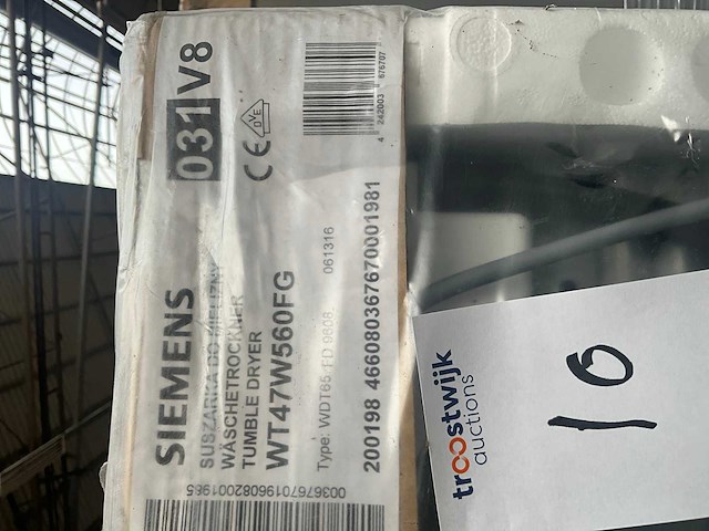 Siemens - wasdroger vrijstaand 8 kg - wt47w560fg - wasdroger - afbeelding 3 van  3