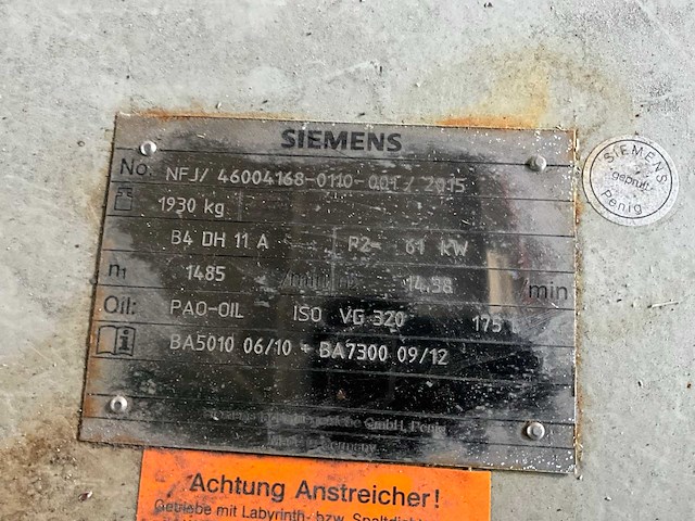 Siemens b4 dh 11 a aandrijf tandwielreductor kast - afbeelding 3 van  10