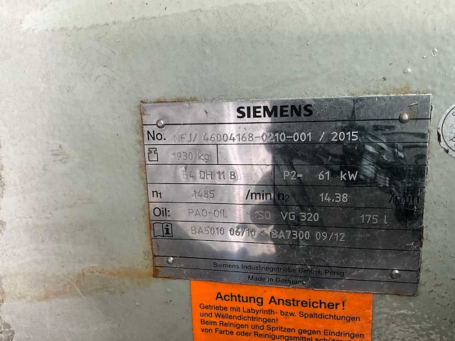 Siemens b4 dh 11 b aandrijf tandwielreductor kast - afbeelding 8 van  8