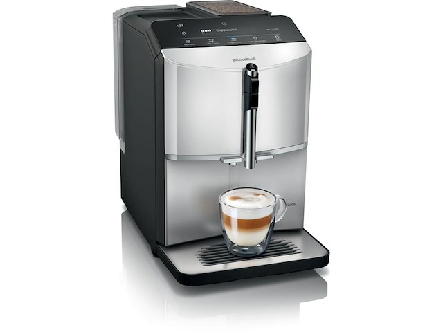 Siemens eq300 tf303e01 volautomatische espressomachine zilver - afbeelding 1 van  3