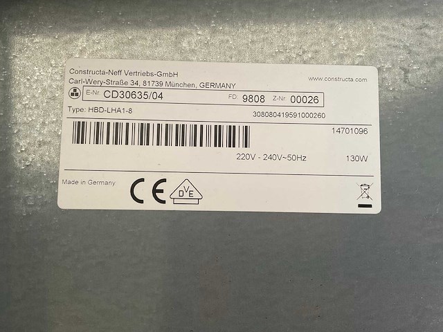 Siemens hbd-lha1-8 afzuigkap vlakscherm model - afbeelding 2 van  3