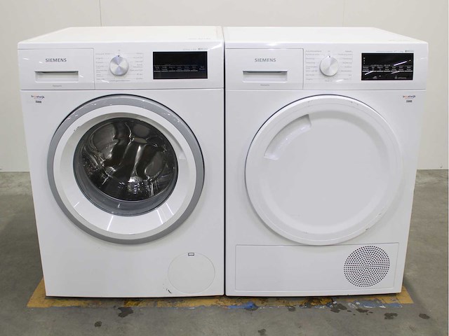 Siemens iq300 isensoric aquastop wasmachine & siemens iq500 isensoric selfcleaning condenser wasdroger - afbeelding 1 van  8
