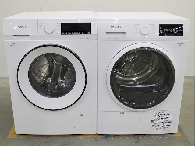 Siemens iq300 isensoric aquastop wasmachine & siemens iq500 isensoric wasdroger - afbeelding 1 van  8
