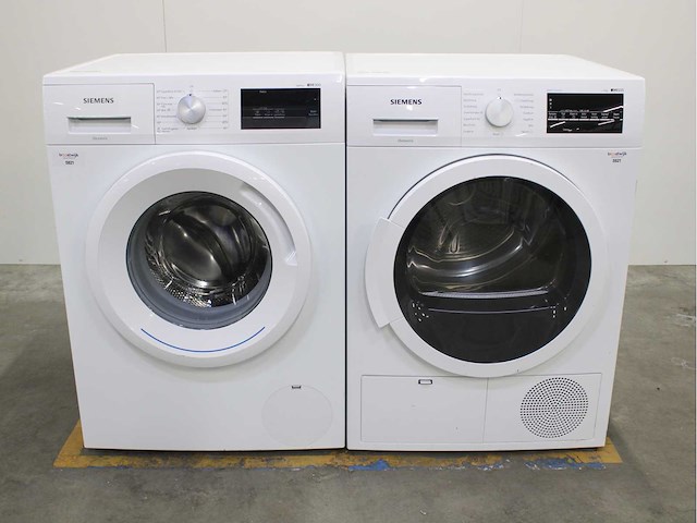 Siemens iq300 isensoric iqdrive wasmachine & siemens iq500 isensoric bestcollection wasdroger - afbeelding 1 van  8