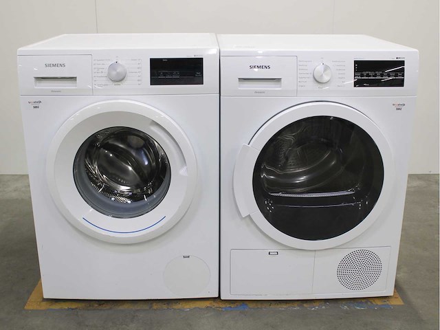 Siemens iq300 isensoric iqdrive wasmachine & siemens iq500 isensoric bestcollection wasdroger - afbeelding 1 van  8