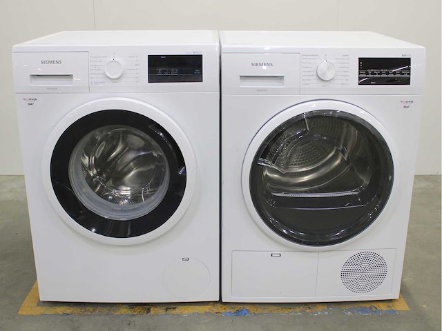 Siemens iq300 isensoric iqdrive wasmachine & siemens iq500 isensoric wasdroger - afbeelding 1 van  7
