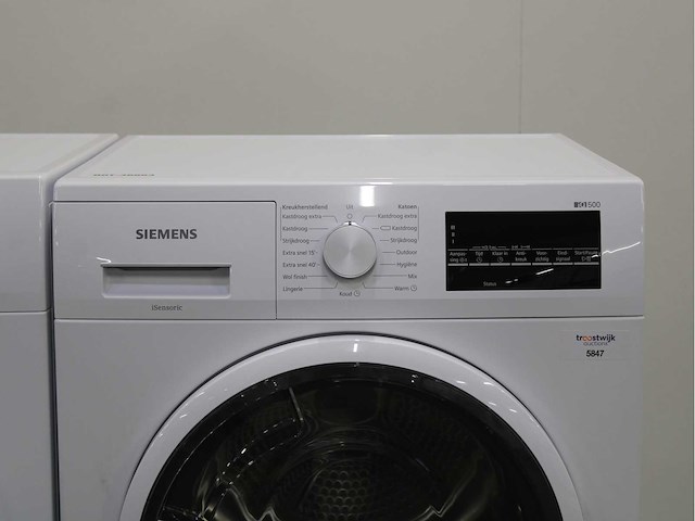 Siemens iq300 isensoric iqdrive wasmachine & siemens iq500 isensoric wasdroger - afbeelding 5 van  7