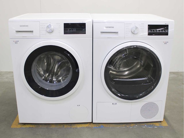 Siemens iq300 isensoric iqdrive wasmachine & siemens iq500 isensoric wasdroger - afbeelding 1 van  8
