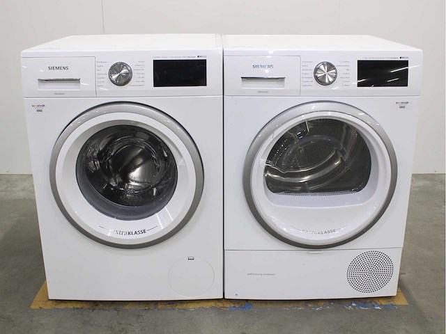 Siemens iq500 isensoric aquastop extraklasse wasmachine & siemens iq500 isensoric selfcleaning condenser extraklasse wasdroger - afbeelding 1 van  8
