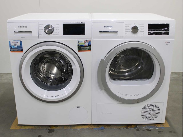 Siemens iq500 isensoric aquastop extraklasse wasmachine & siemens iq500 isensoric selfcleaning condenser extraklasse wasdroger - afbeelding 1 van  8