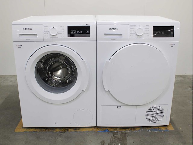 Siemens iq500 isensoric aquastop iqdrive wasmachine & siemens iq300 isensoric wasdroger - afbeelding 1 van  8