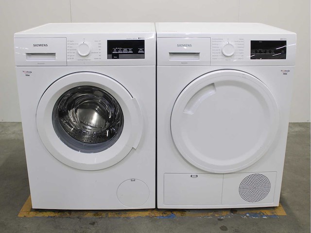 Siemens iq500 isensoric aquastop iqdrive wasmachine & siemens iq300 isensoric wasdroger - afbeelding 1 van  8