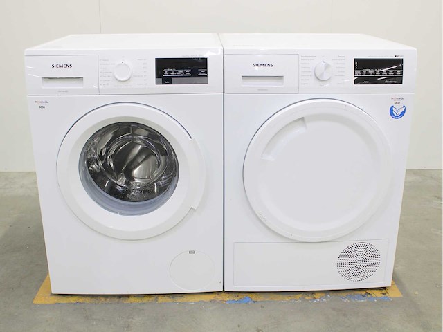 Siemens iq500 isensoric aquastop iqdrive wasmachine & siemens iq500 isensoric selfcleaning condenser wasdroger - afbeelding 1 van  8