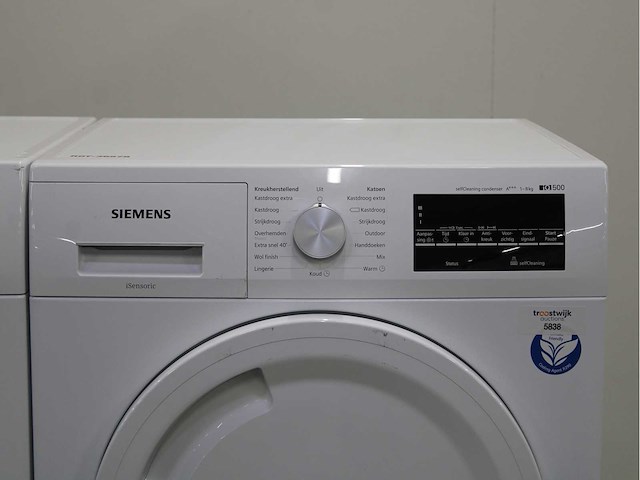 Siemens iq500 isensoric aquastop iqdrive wasmachine & siemens iq500 isensoric selfcleaning condenser wasdroger - afbeelding 6 van  8